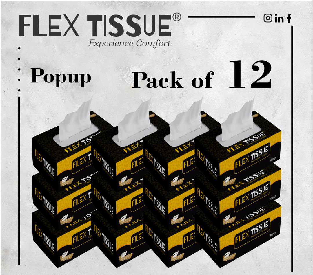 12 Pack Black Yellow Pop-Up Tissue Boxes for Home Office