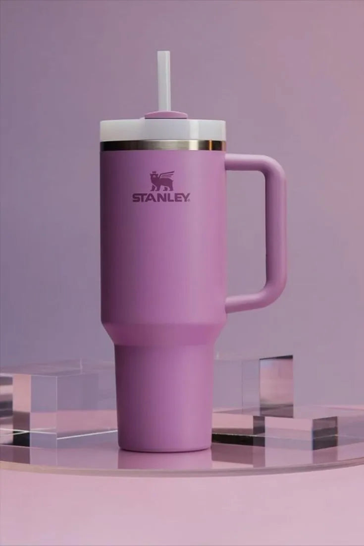 Stanley Style Tumbler With Handle & Straw – Premium Stainless Steel Travel Mug for Hot & Cold Drinks Outdoor Hydration Water Bottle
