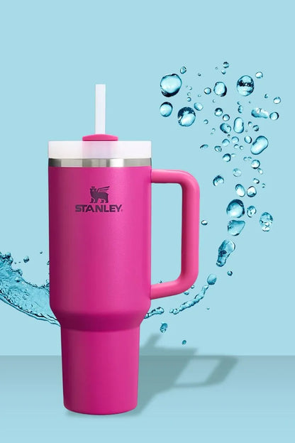 Stanley Style Tumbler With Handle & Straw – Premium Stainless Steel Travel Mug for Hot & Cold Drinks Outdoor Hydration Water Bottle