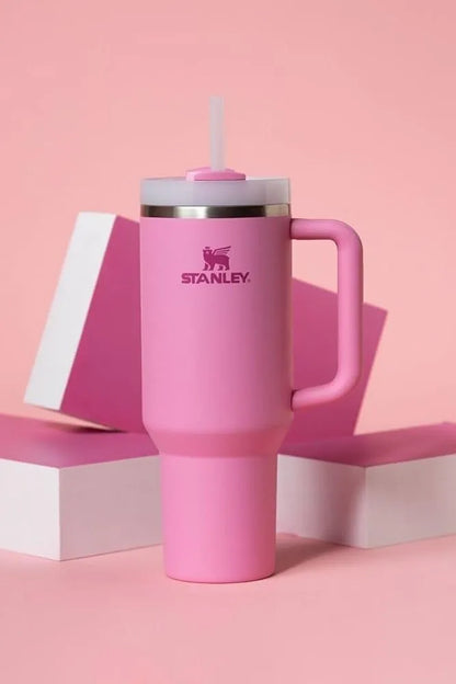 Stanley Style Tumbler With Handle & Straw – Premium Stainless Steel Travel Mug for Hot & Cold Drinks Outdoor Hydration Water Bottle