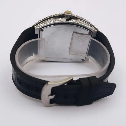 Franck Muller Men's Crystal Watch Black Leather Strap