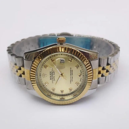 Rolex Watch Gold Stainless Steel Diamond Dial Automatic