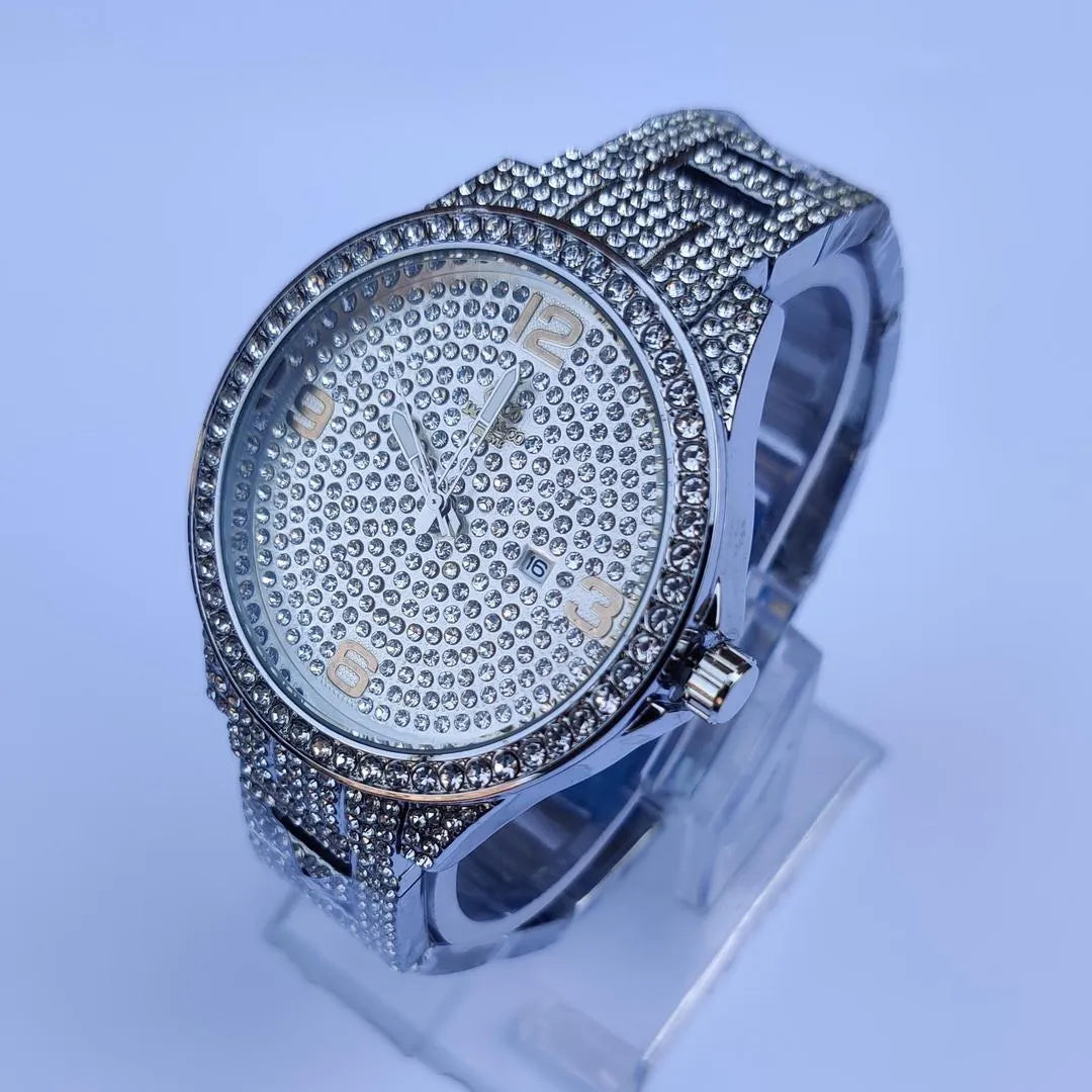 Stainless Steel Crystal Watch for Men