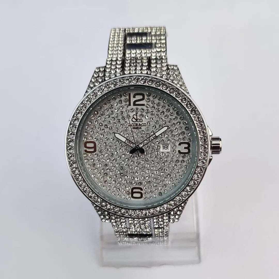 Stainless Steel Crystal Watch for Men