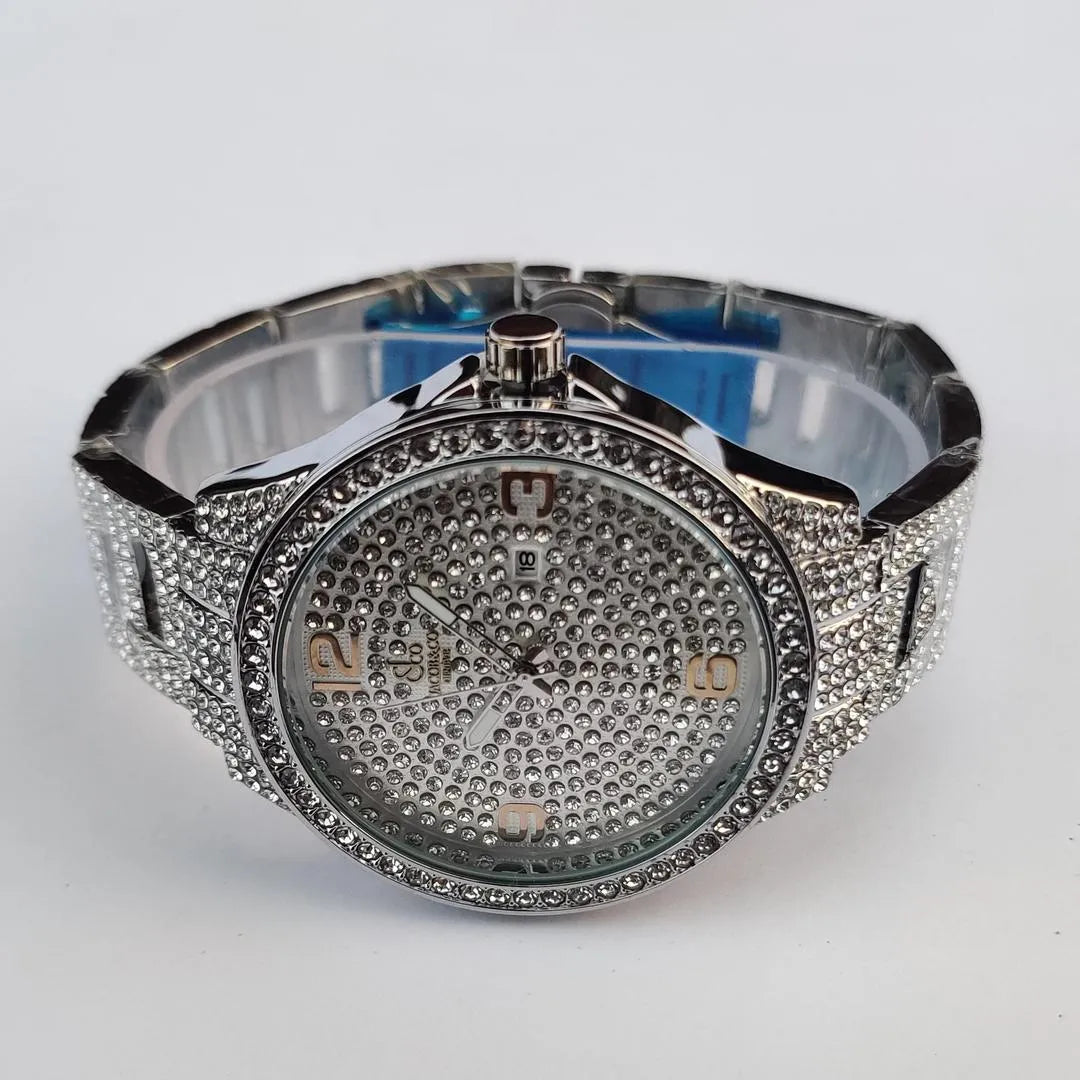 Stainless Steel Crystal Watch for Men
