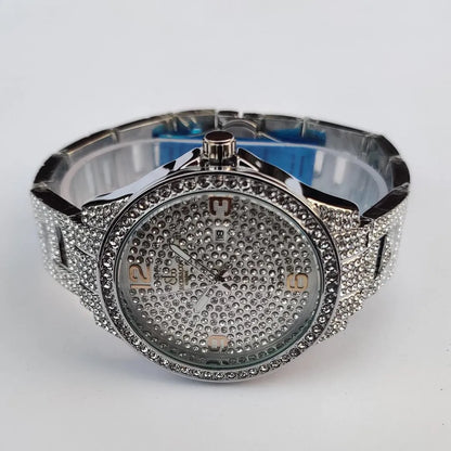 Stainless Steel Crystal Watch for Men