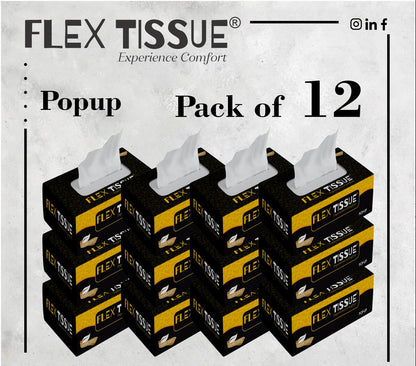 12 Pack Black Yellow Pop-Up Tissue Boxes for Home Office