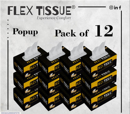 12 Pack Black Yellow Pop-Up Tissue Boxes for Home Office