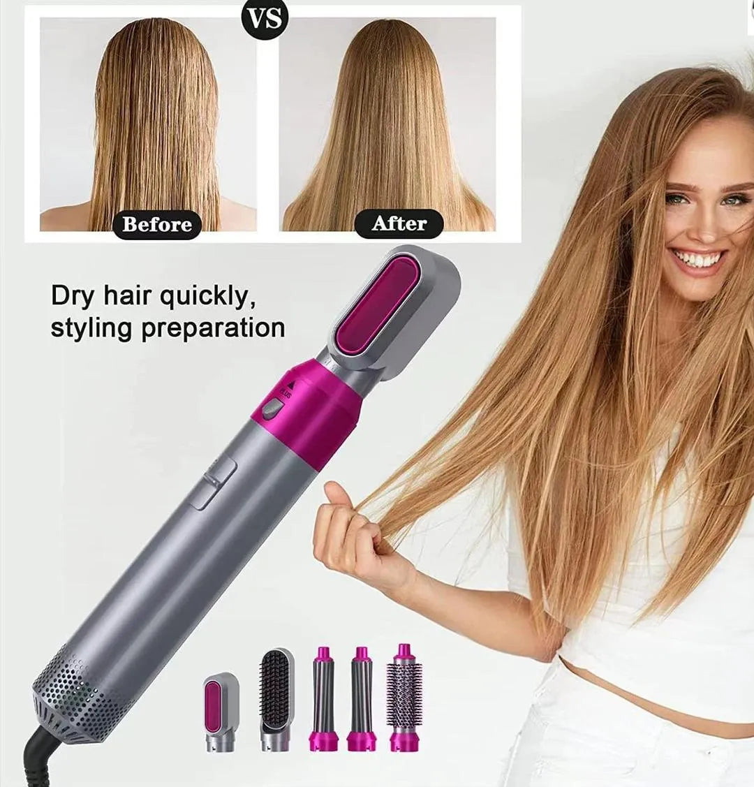 5-in-1 Hair Dryer Brush for Curling, Straightening & Volume