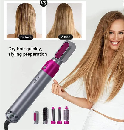 5-in-1 Hair Dryer Brush for Curling, Straightening & Volume