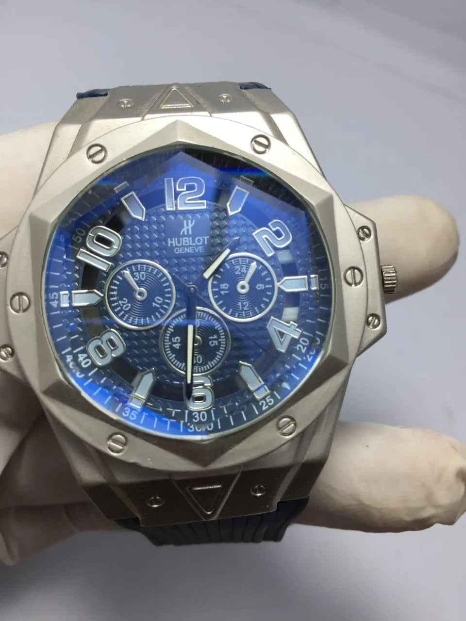 Men's Chronograph Blue Dial Stainless Steel Watch