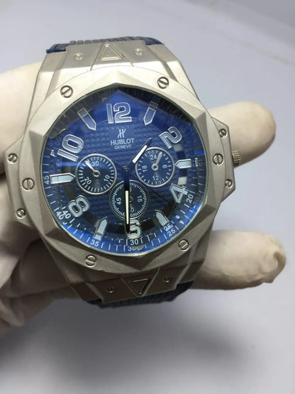 Men's Chronograph Blue Dial Stainless Steel Watch