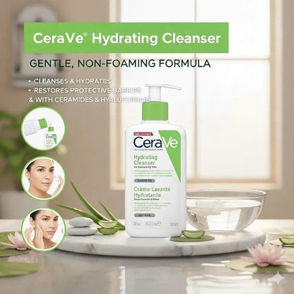 CeraVe Hydrating Facial Cleanser 300ml Non-Foaming Brightening Acne Scar Remover