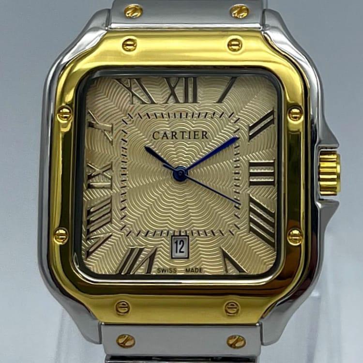 Men's Stainless Steel Watch Gold Roman Dial Water Resistant
