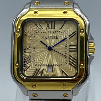 Men's Stainless Steel Watch Gold Roman Dial Water Resistant