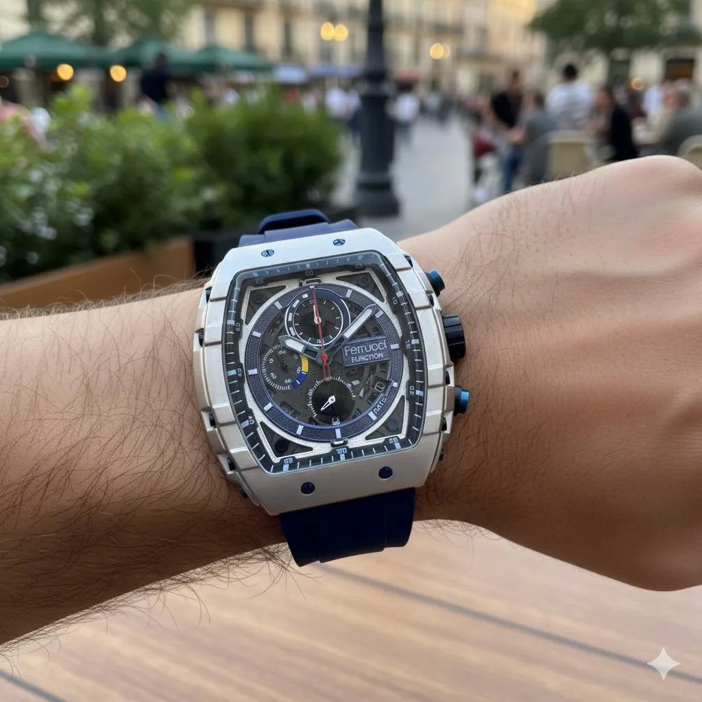 Ferrucci Function Chronograph Watch Blue Strap Quartz