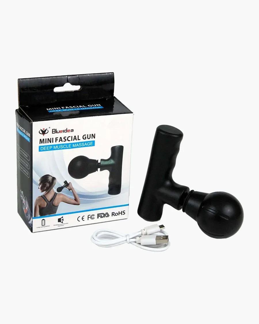 Rechargeable Mini Massage Gun Black ABS