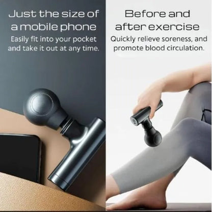 Rechargeable Mini Massage Gun Black ABS