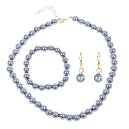 White Pearl Necklace & Earrings Set for Pakistani Women