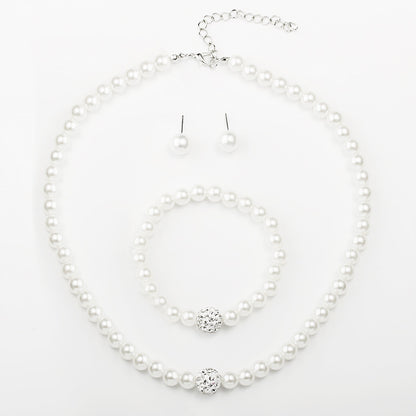 White Pearl Necklace & Earrings Set for Pakistani Women