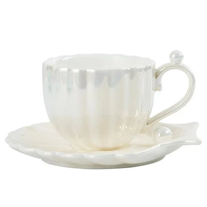 PearlShell™ Teacup Set 🐚🤍 Sip in Coastal Luxury