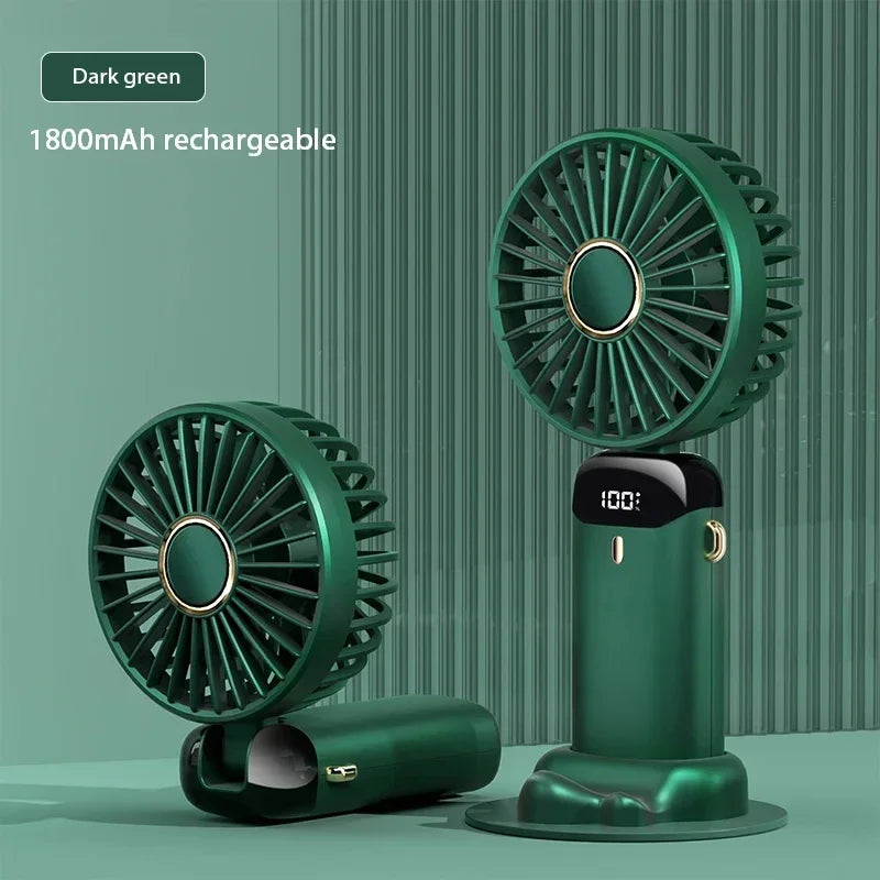 4-in-1 Premium Smart-Ventilator N15 – Klappbarer Hand- & Halsventilator mit LED-Display & Aromatherapie