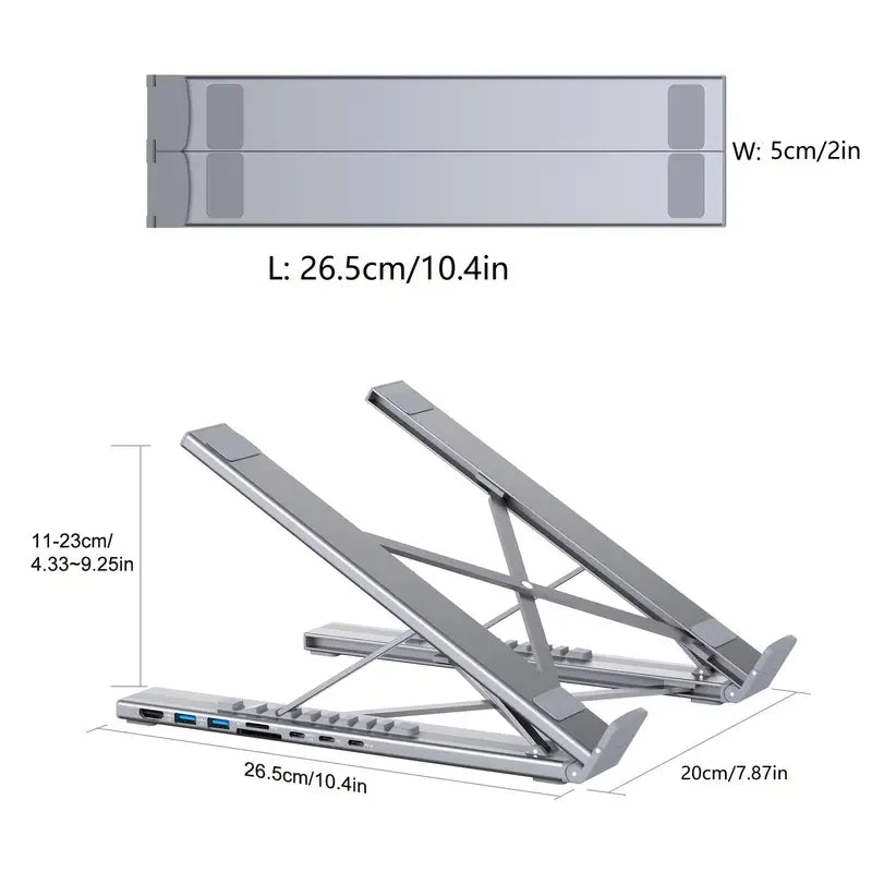 HubPro™ 8-in-1 Dock Stand 💻 — Expand Ports, Elevate Comfort