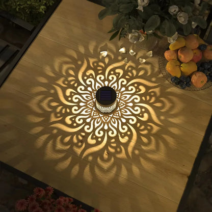 MandalaGlow™ Solar Light 🌙✨ — Stunning Patterns, Zero Wires