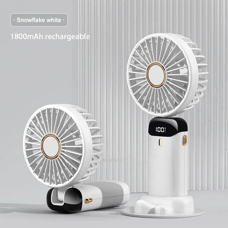 4-in-1 Premium Smart-Ventilator N15 – Klappbarer Hand- & Halsventilator mit LED-Display & Aromatherapie