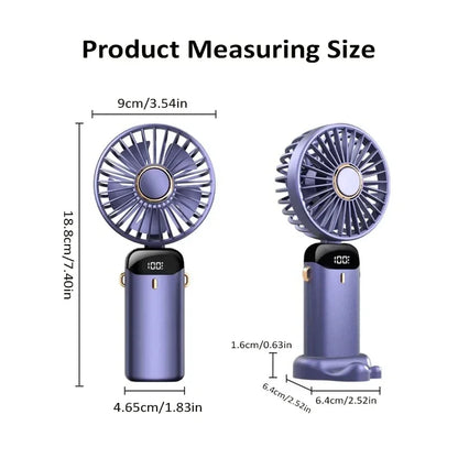 4-in-1 Premium Smart-Ventilator N15 – Klappbarer Hand- & Halsventilator mit LED-Display & Aromatherapie