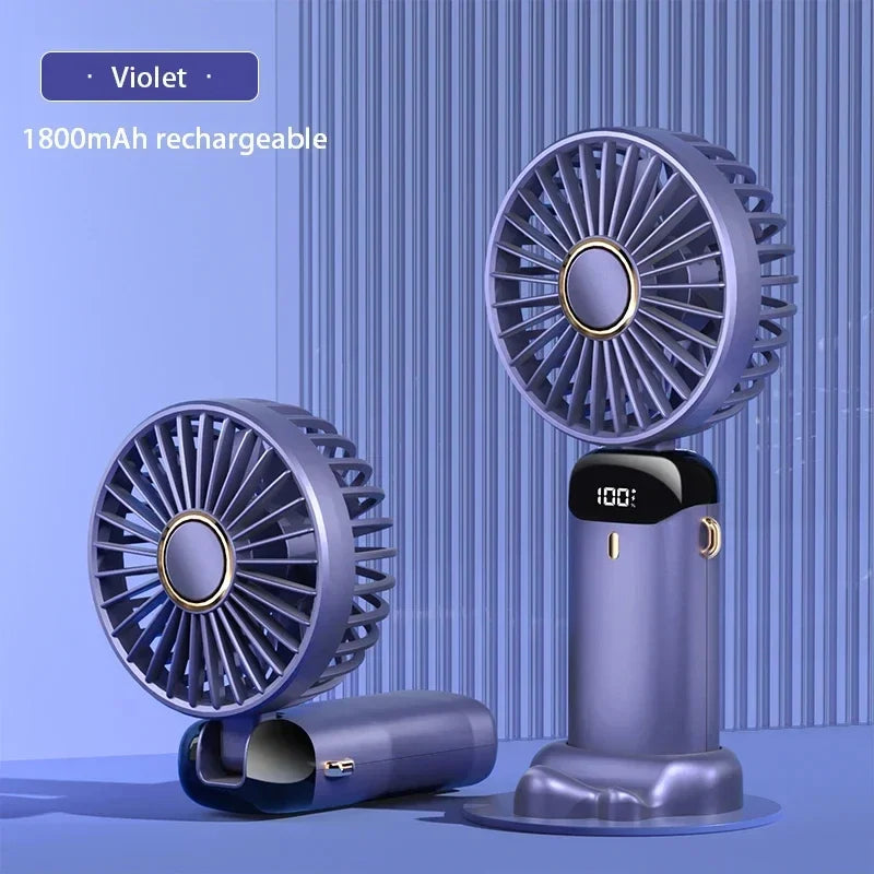 4-in-1 Premium Smart-Ventilator N15 – Klappbarer Hand- & Halsventilator mit LED-Display & Aromatherapie