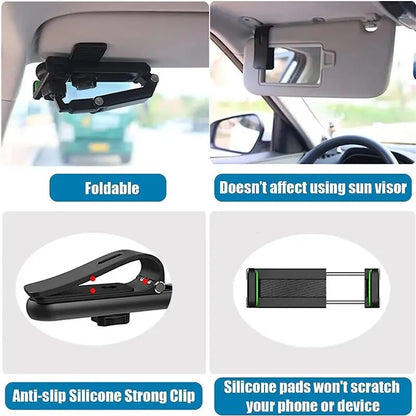 DriveView™ Visor Mount 🚗📱 — 360° Hands-Free Phone Access