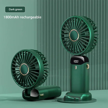 4-in-1 Premium Smart-Ventilator N15 – Klappbarer Hand- & Halsventilator mit LED-Display & Aromatherapie