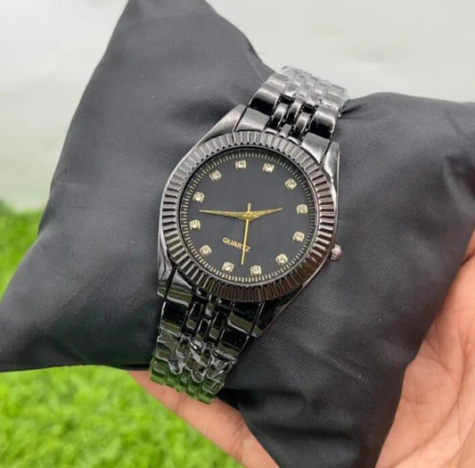 Men's Black Chain Strap Quartz Watch