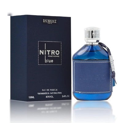 Dumont Nitro Blue 3.4 Fl Oz EDP for Men – Fresh Aquatic Floral Woody Fragrance